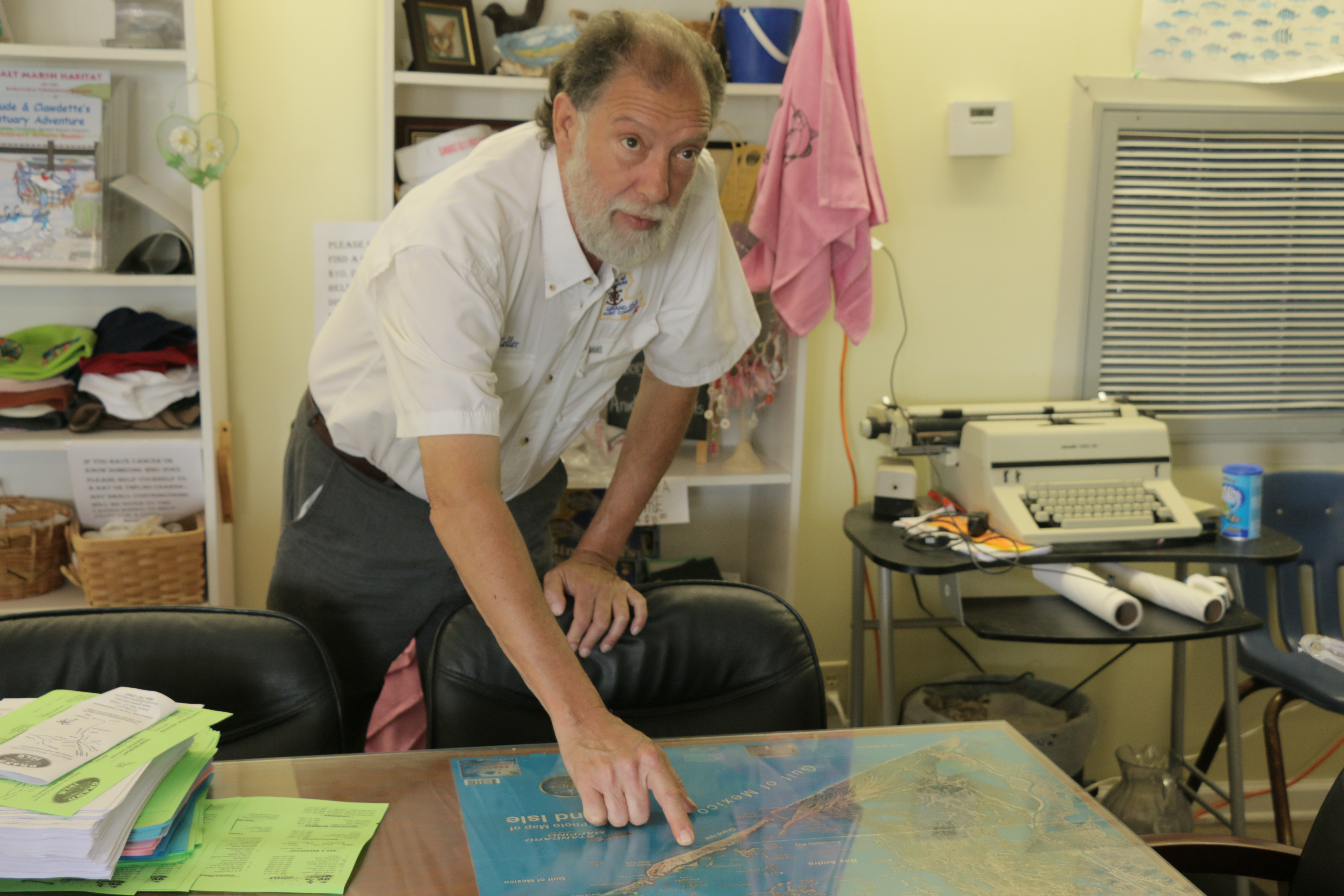 Grand Isle Port Director Wayne Keller describes the flow of the oil spill not just around Grand Isle but neighboring barrier islands.  Keller at times was frustrated and hampered at times by the restrictions he encountered during the cleanup effort.